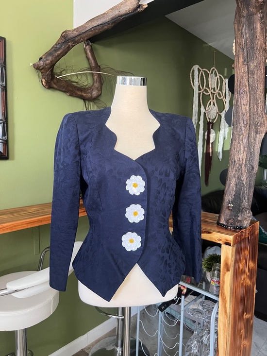 David Warren Jackets & Blazers - Warren Petite Sarks Fifth Ave Vintage 80,s blue navy blazer size 8